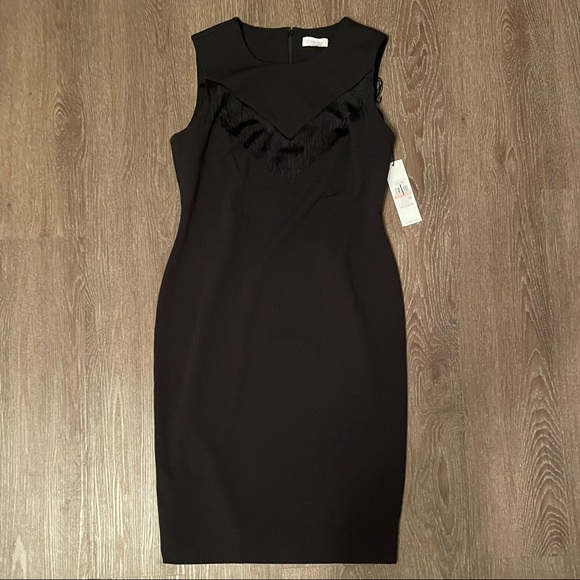 Calvin Klein Fringe Sheath Dress Size 2 4 8 & 10 - Picture 10 of 11